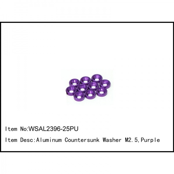 Aluminum Senkscheibe Washer M2.5,Purple,10 pcs